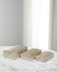 Capraia Coast Mother-of-Pearl Decorative Boxes, Set of 3