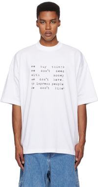 VETEMENTS White 'We Buy Things' Oversized T-shirt
