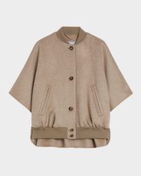 Leticia Cashmere Button-Front Cape