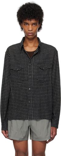 Tonywack Black Double Pocket Check Shirt