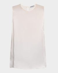Sleeveless Silk Charmeuse Tank