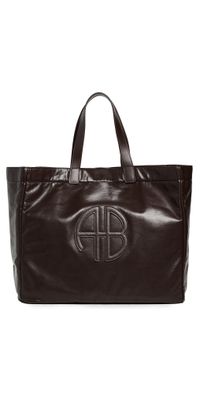 ANINE BING Large Rio Tote Dark Brown One Size