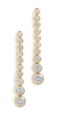 SHASHI Bezel Diamond Drop Earrings Gold One Size