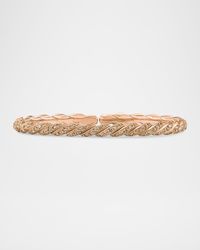Sculpted Cable Flex Bracelet with Cognac Diamonds in 18K Rose Gold, 5mm