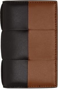 Bottega Veneta Brown & Tan Cassette Flap Card Case Wallet