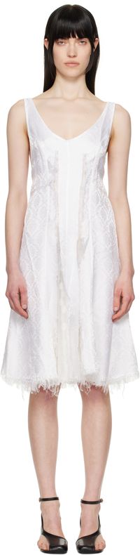 Edward Cuming White Circle Cupro Third Wedding Midi Dress