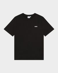 Boy's Contrast Logo-Print T-Shirt, Size 4-5