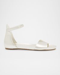 Jela Grip-Strap Metallic Leather Sandals