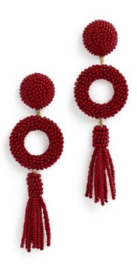 Deepa Gurnani Deepa by Deepa Gurnani Oliver Earrings Maroon One Size