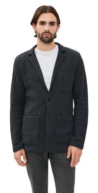 Billy Reid Heathered Knit Sport Coat Charcoal Heather S