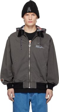 AAPE by A Bathing Ape Gray 'AAPE' Hoodie Jacket