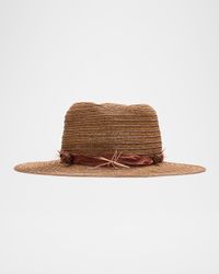 Noelle Feather-Embellished Straw Hat