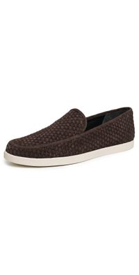Vince Sonoma Weave Suede Loafers Cocoa Brown 9.5