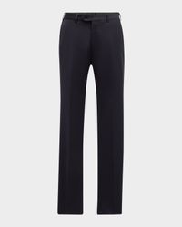 Basic Flat-Front Wool Trousers