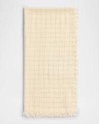 Checked Light Wool Scarf