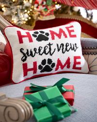 Home Sweet New Home Needlepoint Pillow, 8" x 12"