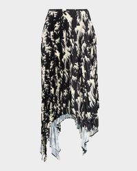 Floral Plisse Midi Skirt