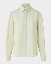 Silk-Blend Batiste Button-Down Shirt
