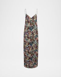 Taja Floral Silk Chiffon Maxi Slip Dress