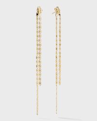 14K Gold Linear Malibu Dusters Front and Back Earrings