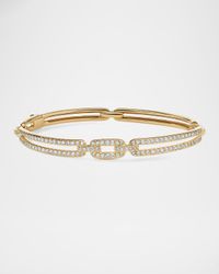 Stax Link Bracelet with Diamonds in 18K Gold, 7mm