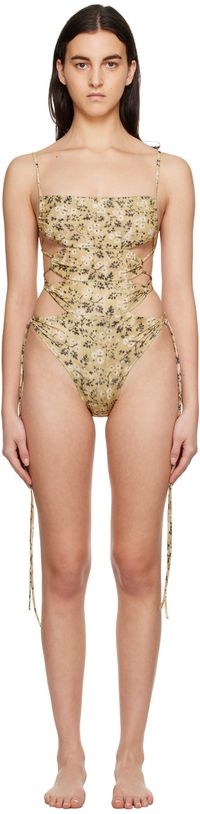 KNWLS SSENSE Exclusive Yellow Ntica One-Piece Swimsuit