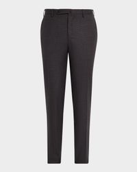 Men's Micro-Houndstooth Wool and Cashmere Trousers