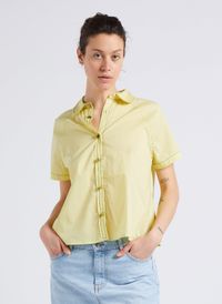 Laurence Bras - Chemise ample col classique en coton - Taille 40 - Jaune