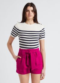La Petite Francaise - Pull marinière à col rond droit - Taille 3 - Bleu