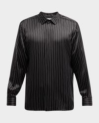 Men's Striped Silk Dress Shirt