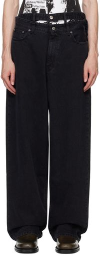 Y/Project Black Multi Waistband Jeans