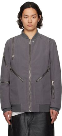 Rick Owens Gray Hollywood Jumbo Headon Flight Jacket