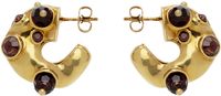 Dries Van Noten Gold & Brown Embellished Earrings