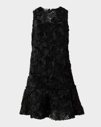 3D Carnation Tulle Embroidered Sleeveless Dress