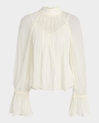 Roux Chiffon High-Neck Top