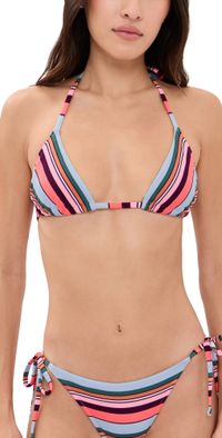 lemlem Malia Triangle Top Poppy Sunset M