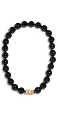 IVI Los Angeles Linda Onyx Necklace Yellow Gold One Size