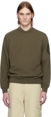 Stone Island Khaki Cotton Fleece Sweatshirt