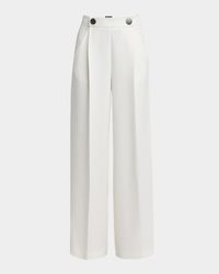 Wide Leg Silk Cady Trousers