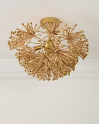 Beaded Flower Burst 3-Light Flush Mount