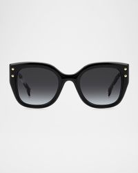 HER312 Logo-Print Square Acetate Sunglasses