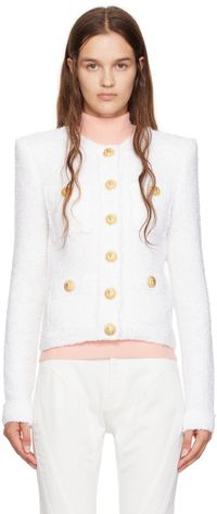 Balmain White Miami 4 Pocket Jacket