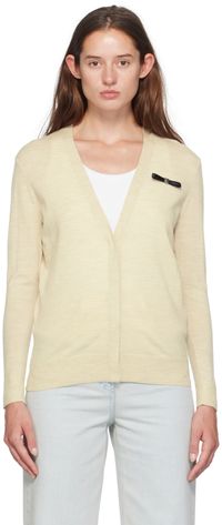 Givenchy Beige 4-G Bow Cardigan