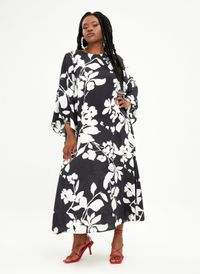 Mat Fashion - Robe longue col rond imprimé floral - Taille 50 - Multicolore