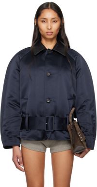JW Anderson Navy Rounded Blouson Bomber Jacket