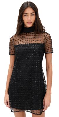 STAUD Ilana Mini Dress Stardust Onyx S