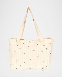 Molly Cherry-Print Quilted Cotton Diaper Bag