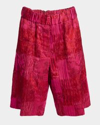 Pomy Patchwork Crinkle Shorts