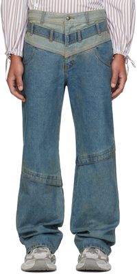 Andersson Bell Blue Layered Wide Leg Jeans