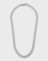 18K White Gold Groumette Necklace with Diamonds